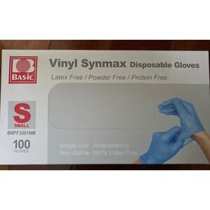 Synmax‎ Nitrile Exam Gloves Small 100/Box Powder Free Rubber Latex Free Medical